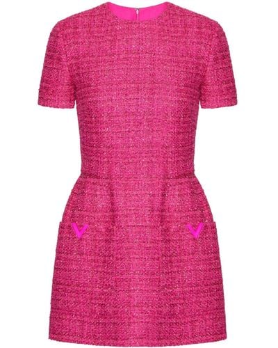 Valentino Garavani Glaze Tweed Minidress - Pink
