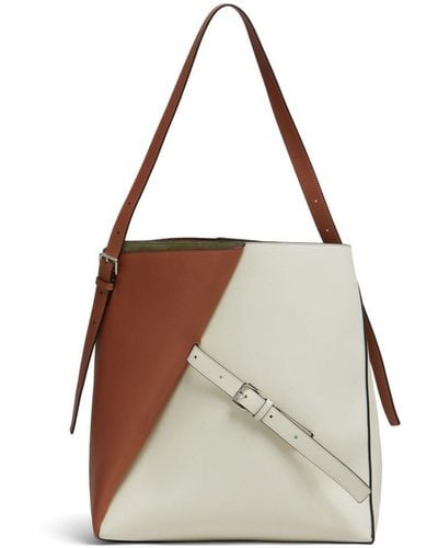 Marni Contrasting Leather Tote Bag - Brown