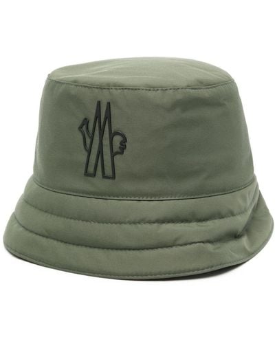 3 MONCLER GRENOBLE Cappello bucket con applicazione - Verde