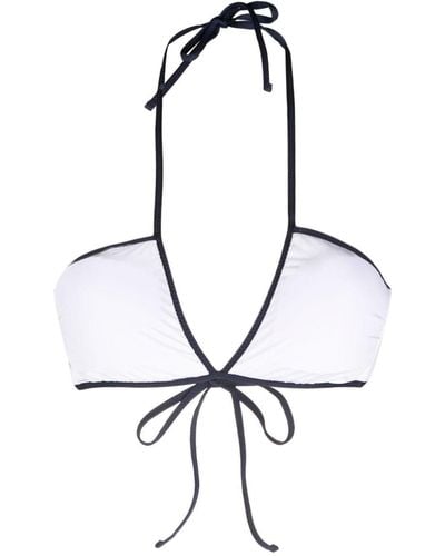 Polo Ralph Lauren Top de bikini con ribete en contraste - Blanco