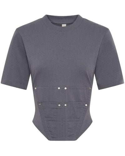 Dion Lee Workwear Organic-cotton Corset T-shirt - Gray