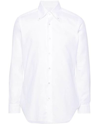Barba Napoli Button-down collar cotton shirt - Weiß