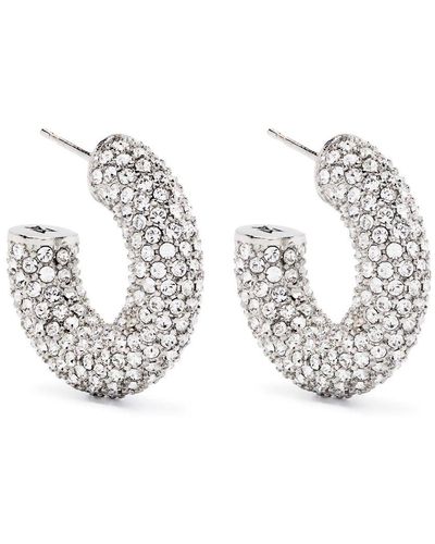 AMINA MUADDI Crystal-embellished Earrings - White