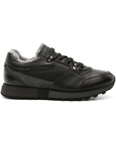 Casadei Ischia Lace-up Leather Trainers - Black