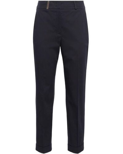 Peserico High-waist Cropped Trousers - Blue