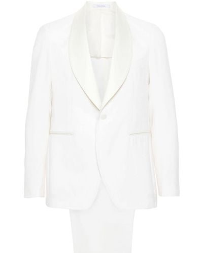 Tagliatore Single-breasted Wool Suit - White