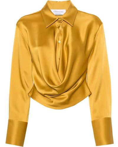 Blumarine Camisa drapeada - Amarillo