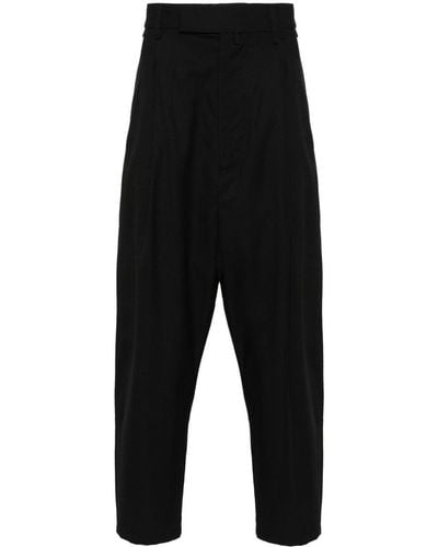 Mordecai Tapered Cropped Trousers - Black
