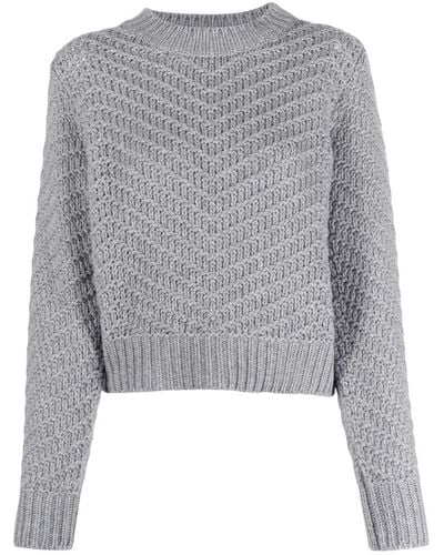 Fabiana Filippi Chevron-knit Cashmere Sweater - Grey