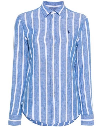 Polo Ralph Lauren ストライプ リネンシャツ - ブルー
