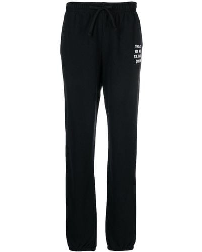 Mc2 Saint Barth Pantalon de jogging en coton à logo imprimé - Noir