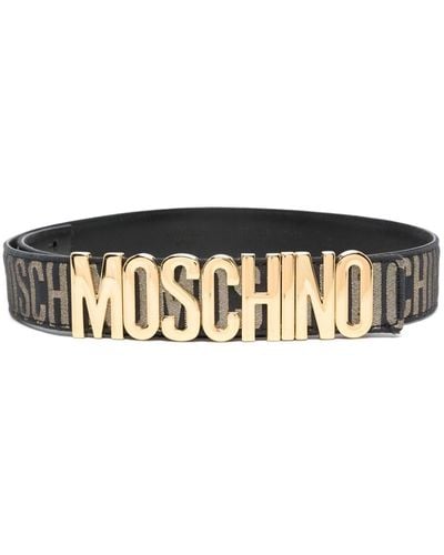 Moschino Logo-lettering Jacquard Belt - Black