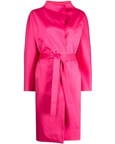 Paule Ka Long-sleeve Belted Coat - Pink
