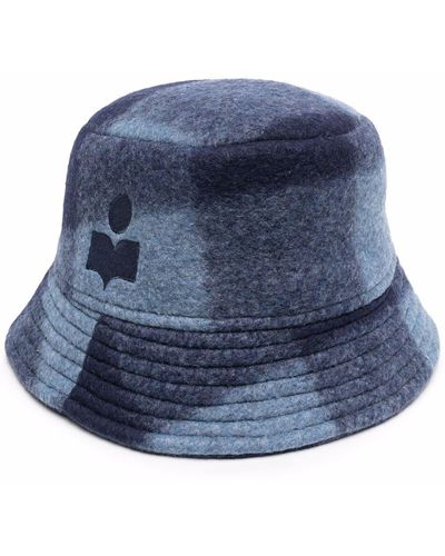 Isabel Marant Tartan-Check Bucket Hat - Blue
