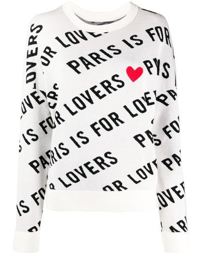 Zadig & Voltaire Paris Is For Lovers Heart Print Sweater - White