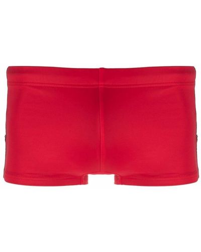 Emporio Armani Logo-tape Swim Shorts - Red