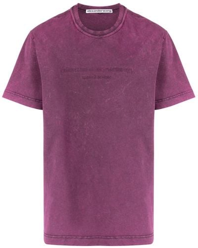 Alexander Wang Logo-embossed Crew Neck T-shirt - Purple