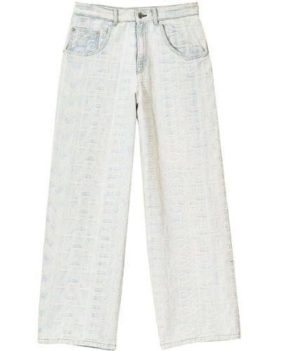 Marc Jacobs The Monogram Jeans mit weitem Bein - Weiß