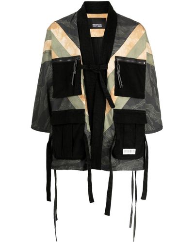 Mostly Heard Rarely Seen Stripe-detail Buckled Jacket - Black