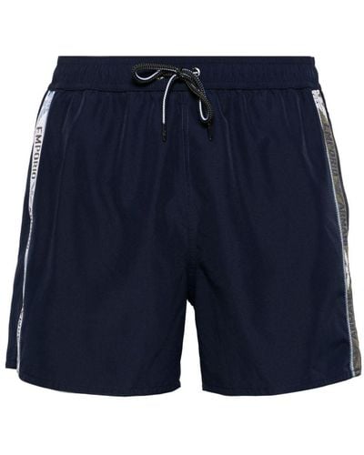 Emporio Armani Logo-stripe Swim Shorts - Blue