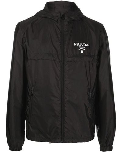 Prada フーデッド ジップジャケット - ブラック