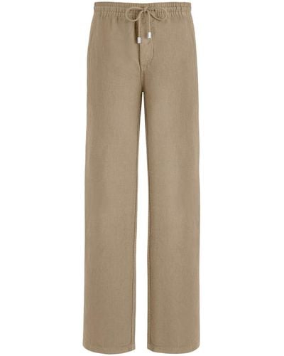 Vilebrequin Straight-leg Linen Trousers - Natural