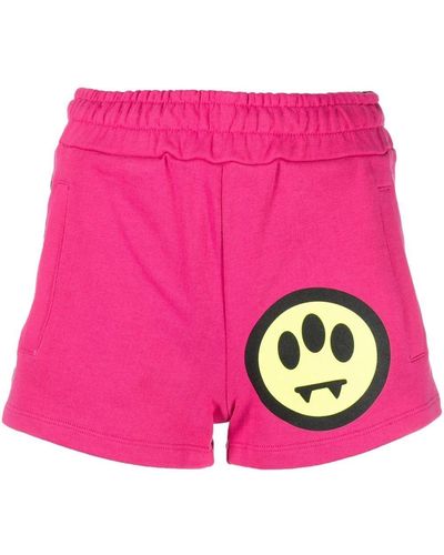 Barrow Pantalones cortos mini con logo estampado - Rosa