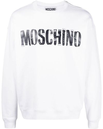 Moschino Sweat en coton biologique à logo imprimé - Blanc