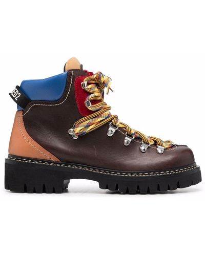 DSquared² Hiker Leather Boots - Brown