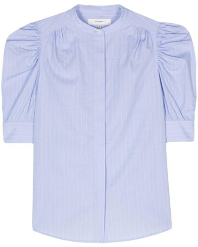 FRAME Puff-sleeve Cotton Shirt - Blue