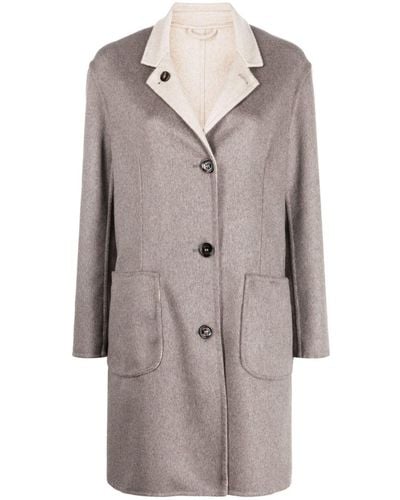 KIRED Single-breasted Reversible Cashmere Coat - Gray