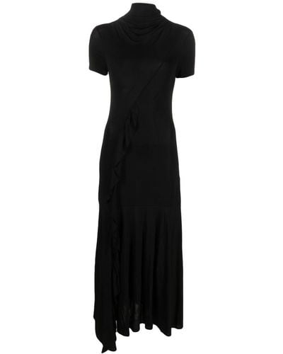 Paloma Wool Asymmetric Mock-neck Maxi Dress - Black