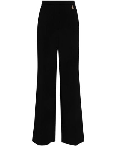 Elisabetta Franchi Pantalones con colgante del logo - Negro