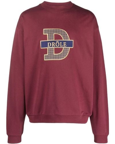 Drole de Monsieur Logo-embroidered Cotton Sweatshirt
