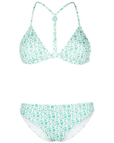 Moncler Bikini con logo estampado - Verde