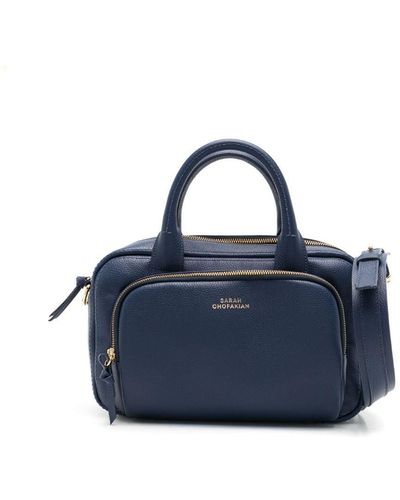 Sarah Chofakian Christie Leather Tote Bag - Blue