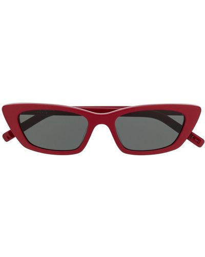 Saint Laurent Gafas de sol con montura fina - Rojo