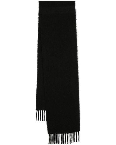 Totême Monogram Leather Patch Scarf - Black
