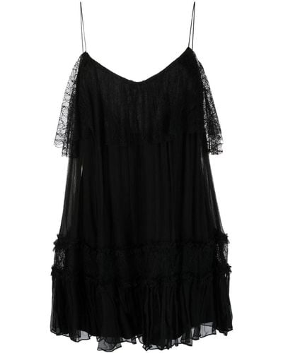 Nissa Sleeveless Silk Mini Dress - Black