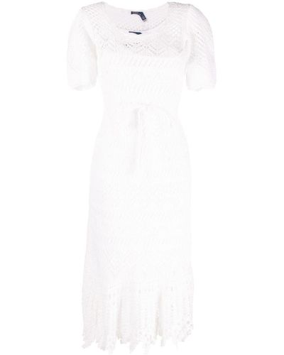 Polo Ralph Lauren Open-knit Short-sleeve Dress - White