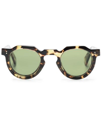 Lesca Crown Round-frame Sunglasses - Green
