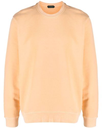 Zanone Round-neck Cotton Sweatshirt - Natural