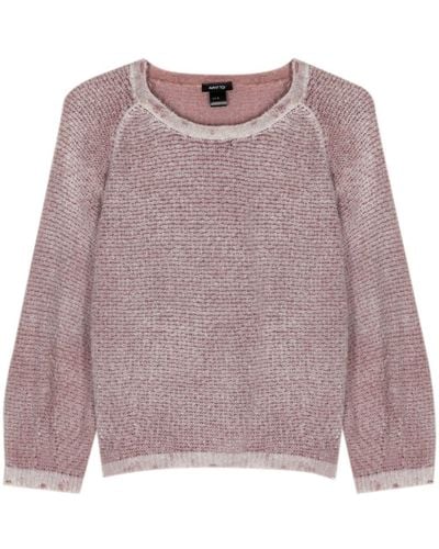 Avant Toi Crew-neck Cotton-blend Sweater - Pink
