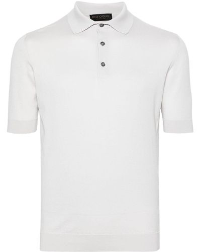 Dell'Oglio Fein gestricktes Poloshirt - Weiß