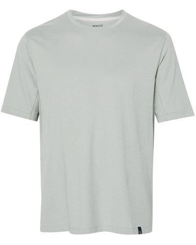 BOGGI Piqué-weave Cotton-blend T-shirt - Grey
