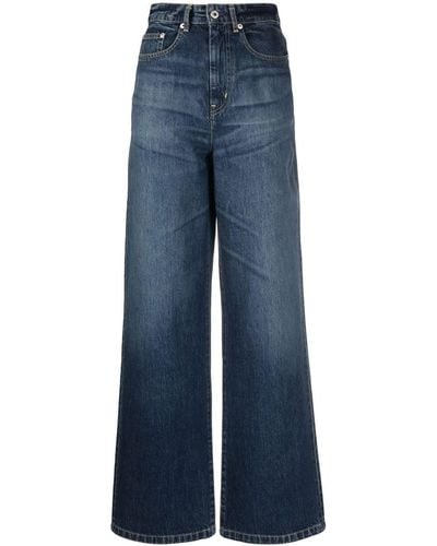KENZO Gerade High-Waist-Jeans - Blau