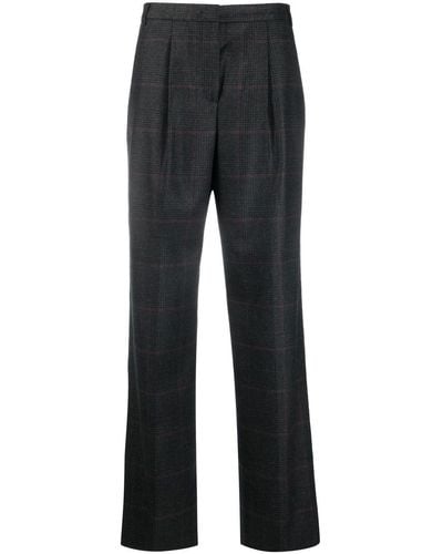 Aspesi Check-pattern Wide-leg Pants - Black