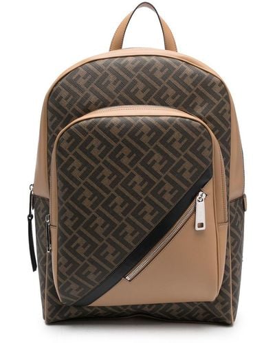 Fendi Monogram-pattern Backpack - Black