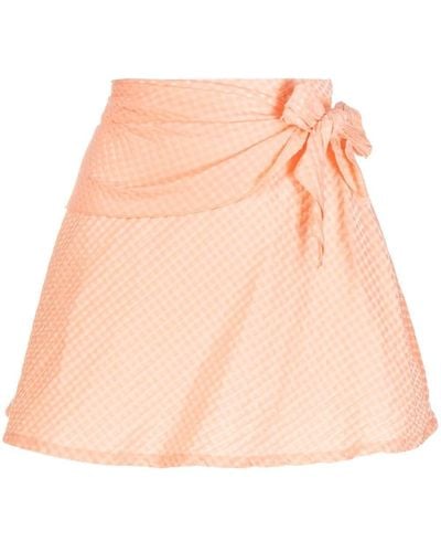 STEFANIA VAIDANI Wrap- Waist Mini Skirt - Pink