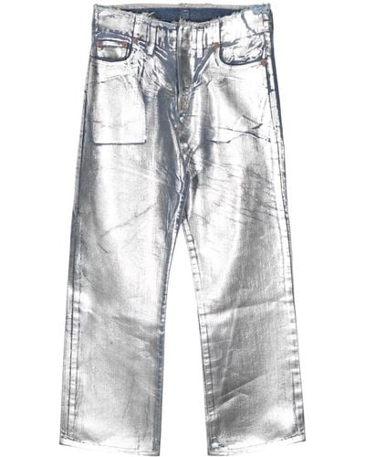 Doublet Jeans mit Metallic-Effekt - Weiß